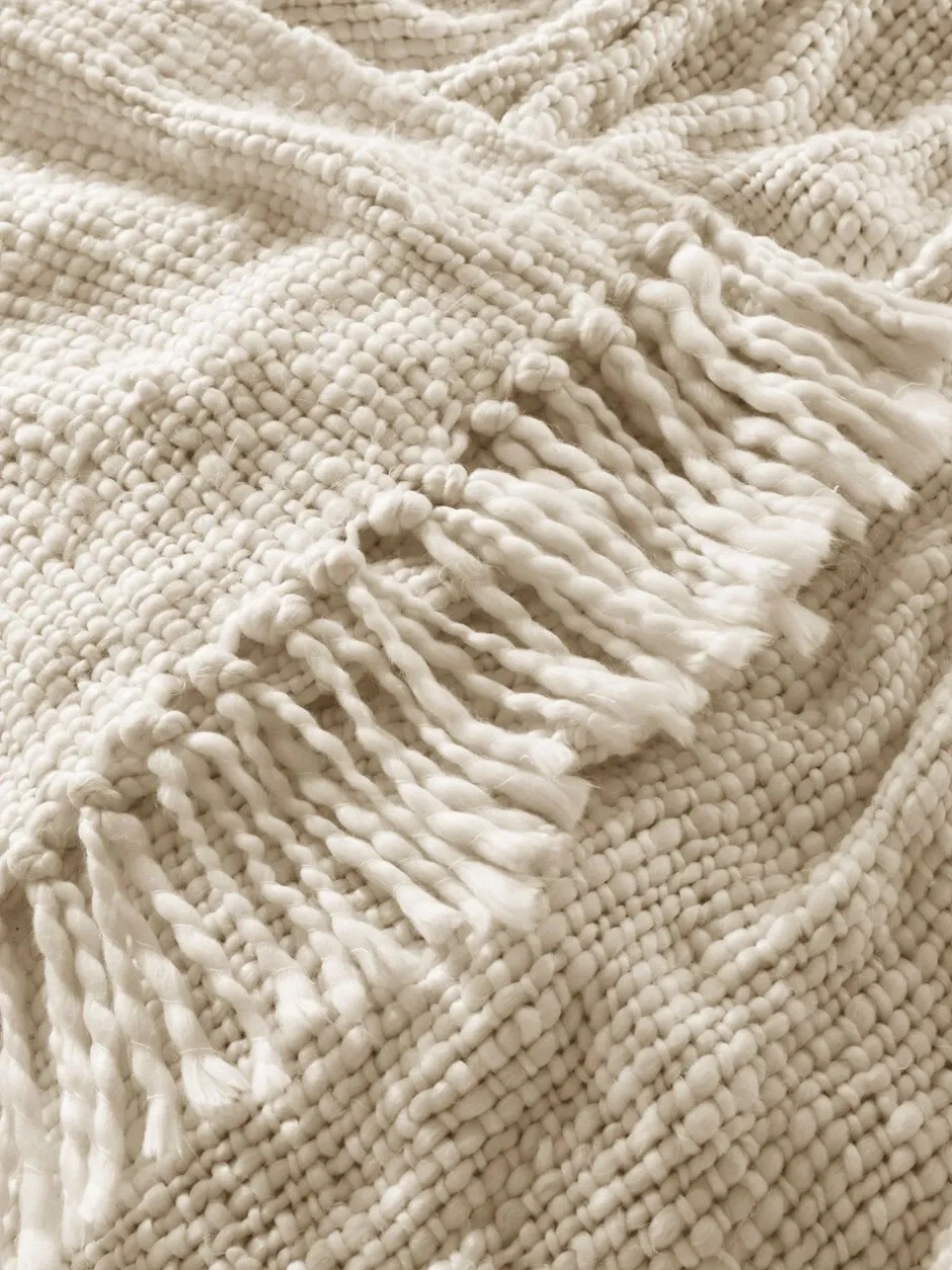 Laura Ashley|Laura Ashley Kimberly Chunky Woven Throw Natuurlijk