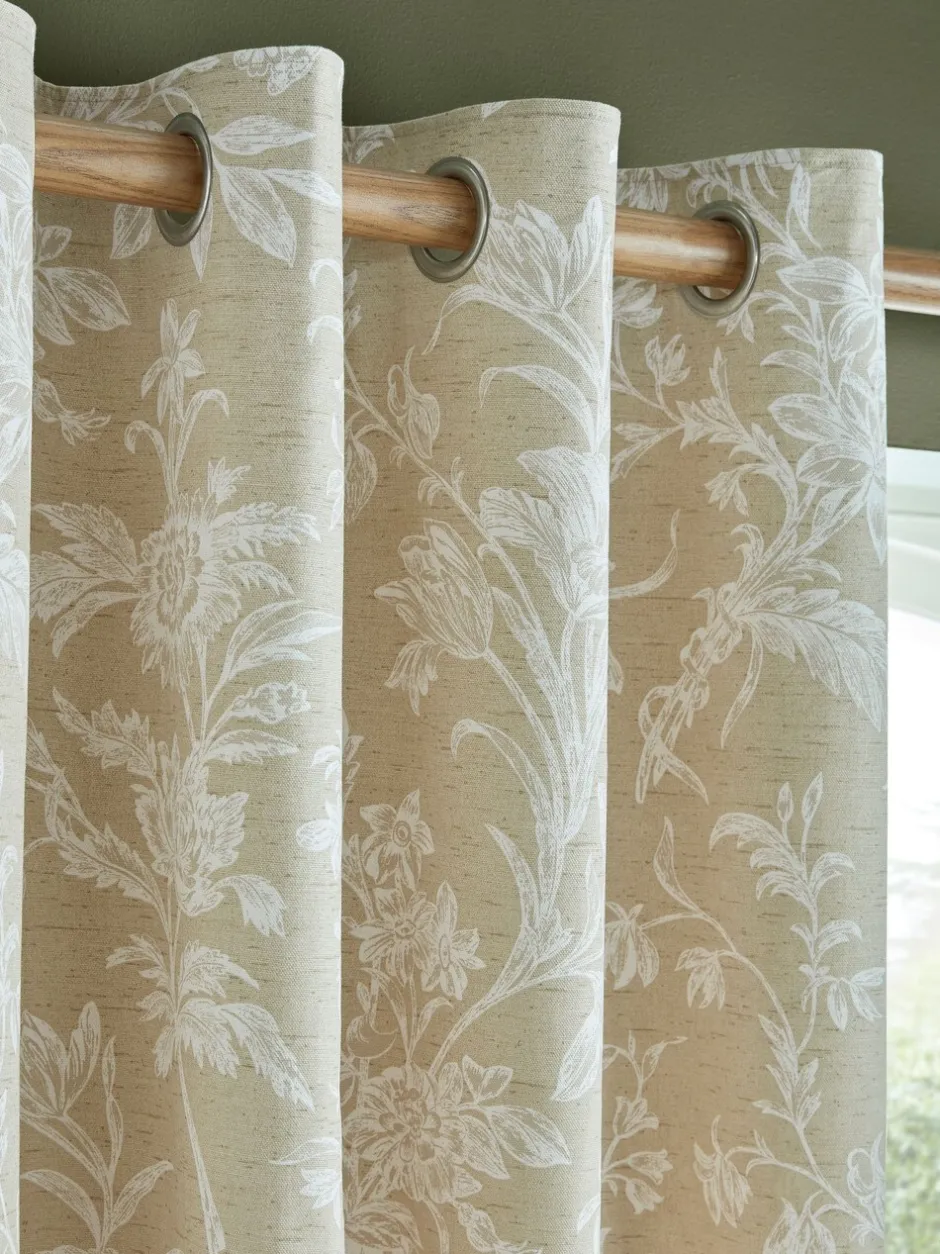 Laura Ashley*Laura Ashley Lloyd ringgordijnen met voering Caramel Bruin