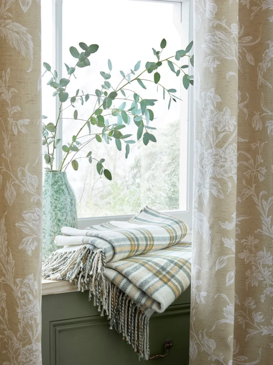 Laura Ashley*Laura Ashley Lloyd ringgordijnen met voering Caramel Bruin
