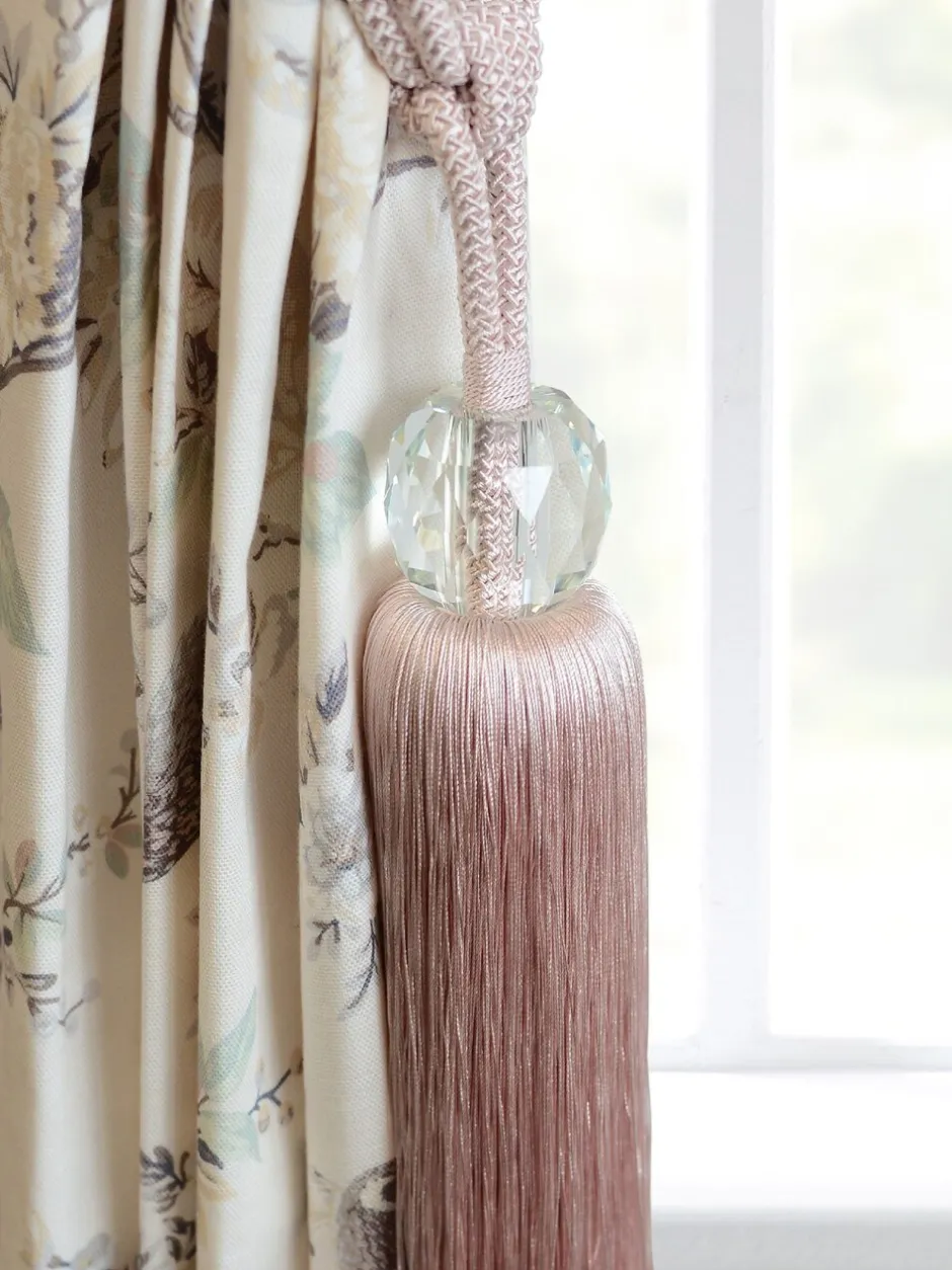 Gordijnroedes En -Accessoires|Laura Ashley Loren glazen embrasse met kwastjes Paarsrood