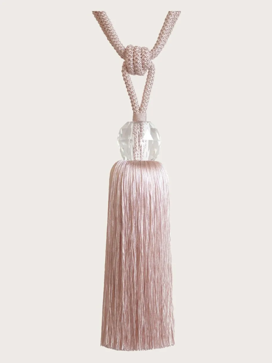 Gordijnroedes En -Accessoires|Laura Ashley Loren glazen embrasse met kwastjes Paarsrood