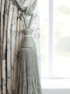 Gordijnroedes En -Accessoires|Laura Ashley Rhiannon gordijnembrasse Bleek grijsgroen