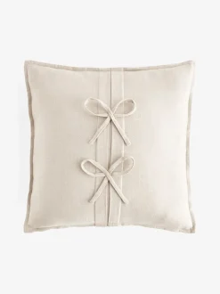 Laura Ashley|Laura Ashley Sasha Bow Cushion Natuurlijk