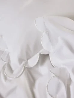 Laura Ashley|Laura Ashley Scallop 200 Thread Count Duvet Cover and Pillowcase Set