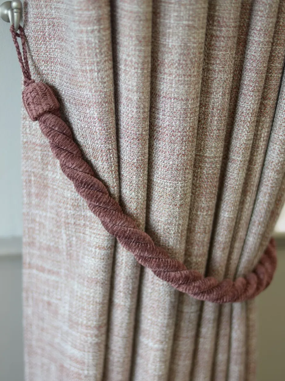 Gordijnroedes En -Accessoires|Laura Ashley Set of 2 Chenille Grafton Rope Curtain Tiebacks Licht pruimenpaars