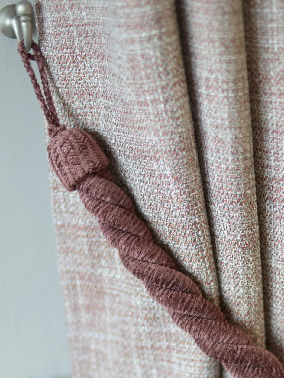 Gordijnroedes En -Accessoires|Laura Ashley Set of 2 Chenille Grafton Rope Curtain Tiebacks Licht pruimenpaars