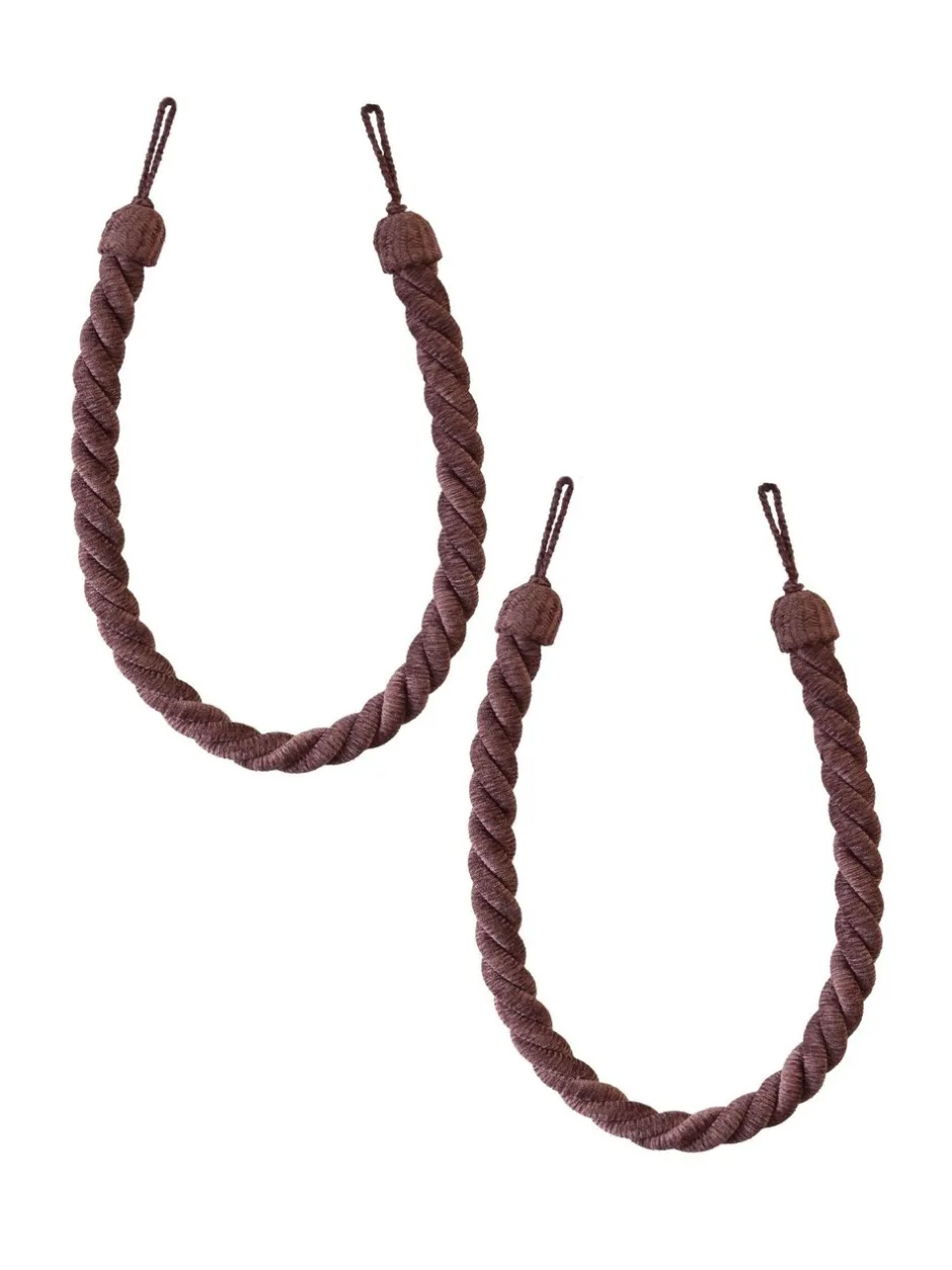 Gordijnroedes En -Accessoires|Laura Ashley Set of 2 Chenille Grafton Rope Curtain Tiebacks Licht pruimenpaars