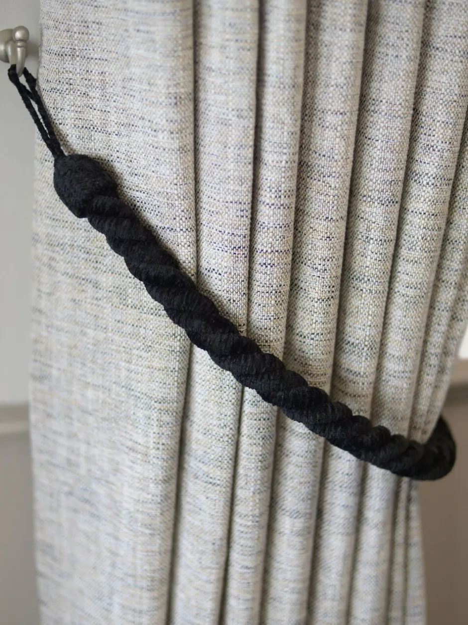 Gordijnroedes En -Accessoires|Laura Ashley Set of 2 Chenille Grafton Rope Curtain Tiebacks Antraciet