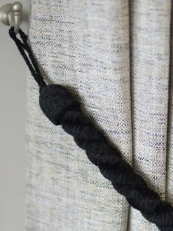 Gordijnroedes En -Accessoires|Laura Ashley Set of 2 Chenille Grafton Rope Curtain Tiebacks Antraciet