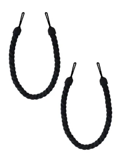 Gordijnroedes En -Accessoires|Laura Ashley Set of 2 Chenille Grafton Rope Curtain Tiebacks Antraciet