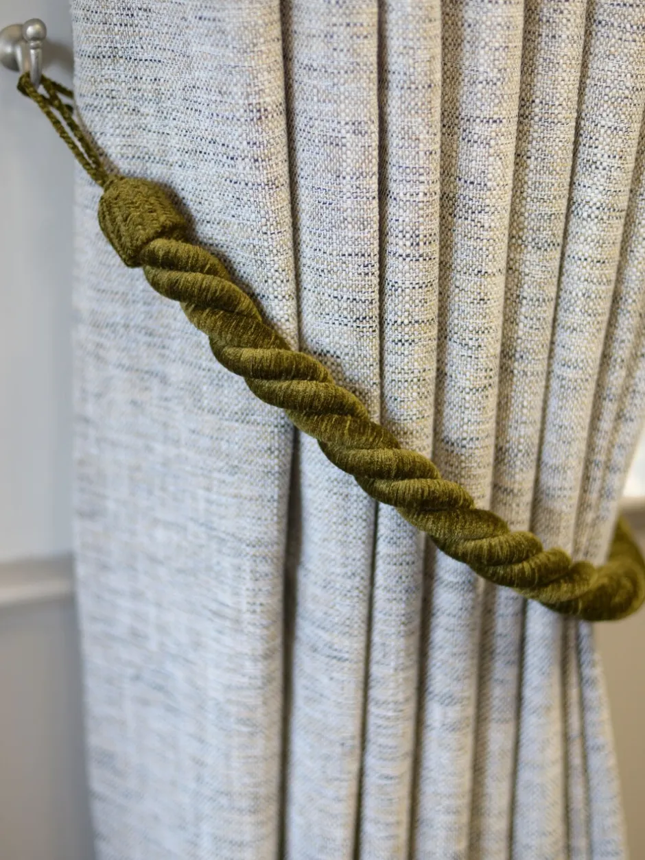Gordijnroedes En -Accessoires*Laura Ashley Set of 2 Chenille Grafton Rope Curtain Tiebacks Mos