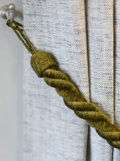 Gordijnroedes En -Accessoires*Laura Ashley Set of 2 Chenille Grafton Rope Curtain Tiebacks Mos