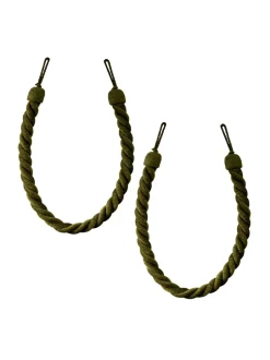 Gordijnroedes En -Accessoires*Laura Ashley Set of 2 Chenille Grafton Rope Curtain Tiebacks Mos
