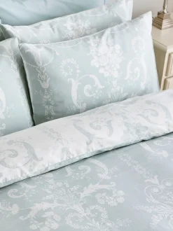 Laura Ashley*Laura Ashley set van 2 200 -draads Josette 100% katoenen kussenslopen Eendeneiblauw