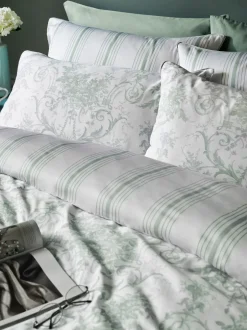 Laura Ashley|Laura Ashley set van 2 Tuileries 100% katoenen kussenslopen Saliegroen
