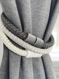Gordijnroedes En -Accessoires*Laura Ashley set van twee Ellesmere magnetische embrassen Zilver