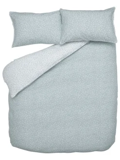 Merkbeddengoed|Laura Ashley Supersoft 100% Brushed Cotton Campion Duvet Cover and Pillowcase Set Blauw vaal seaspray