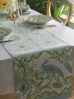 Tafellinnen En Placemats |Laurence Llewelyn-Bowen Palm Print Court tafelloper van 100% katoen