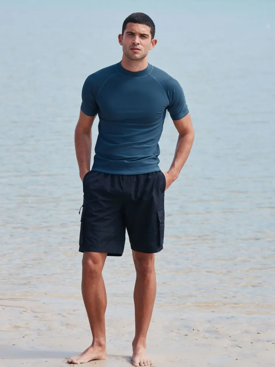 Badkleding|Next - Actief rash vest met korte mouwen Leisteen grijs