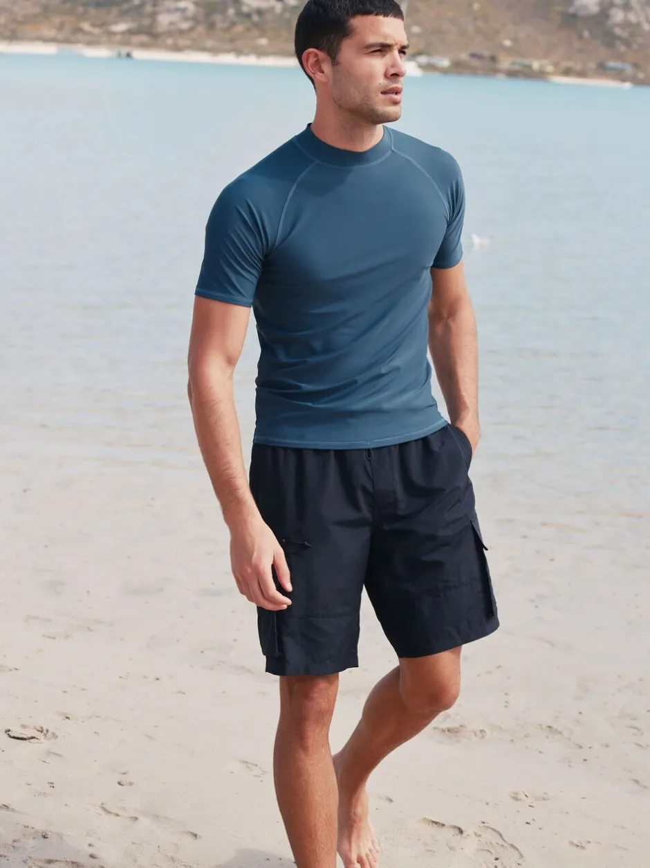 Badkleding|Next - Actief rash vest met korte mouwen Leisteen grijs