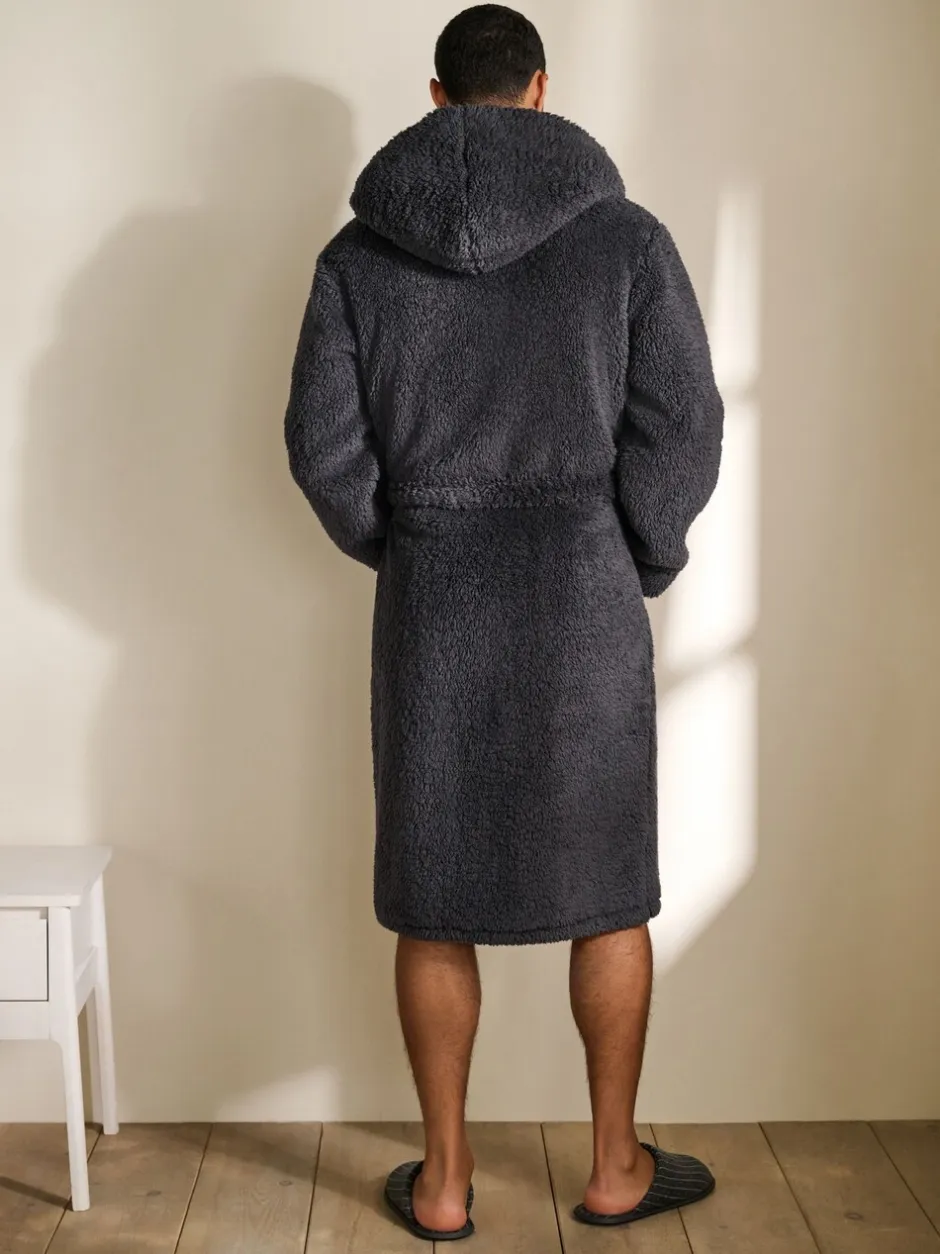 Loungewear|Kamerjassen En Badjassen*Next - Borg badjas Leisteen grijs