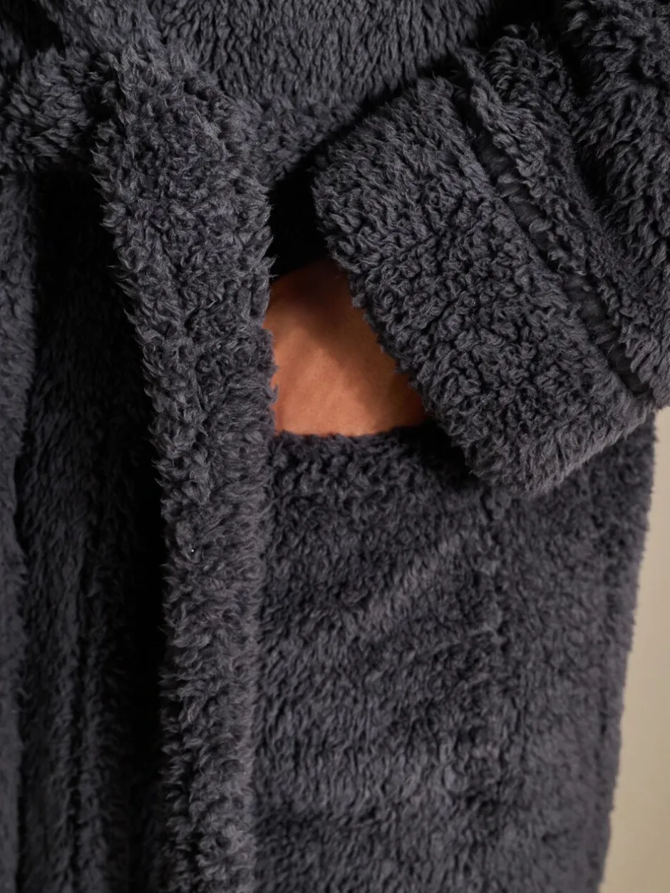 Loungewear|Kamerjassen En Badjassen*Next - Borg badjas Leisteen grijs