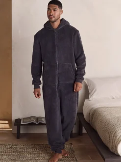 Loungewear*Next - Borg onesie Leisteen grijs