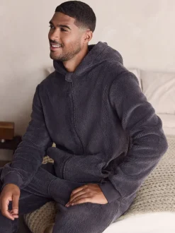 Loungewear*Next - Borg onesie Leisteen grijs