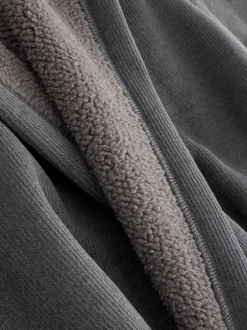 Loungewear|Kamerjassen En Badjassen*Next - Geribbelde kamerjas met textuur Leisteen grijs