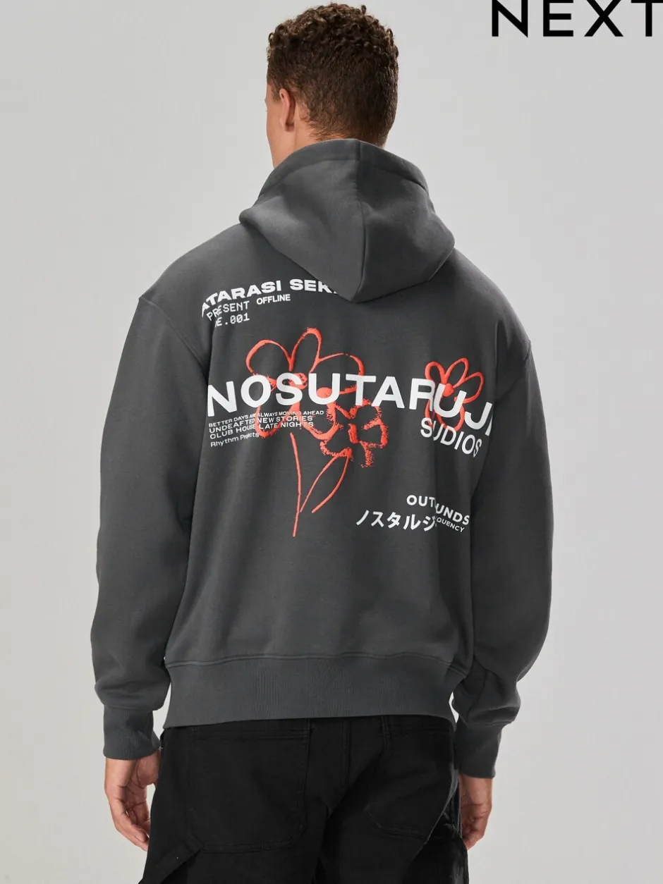 Sweaters En Hoody´S|Sweaters En Hoody´S*Next Leisteen grijs - Hoodie met grafische print