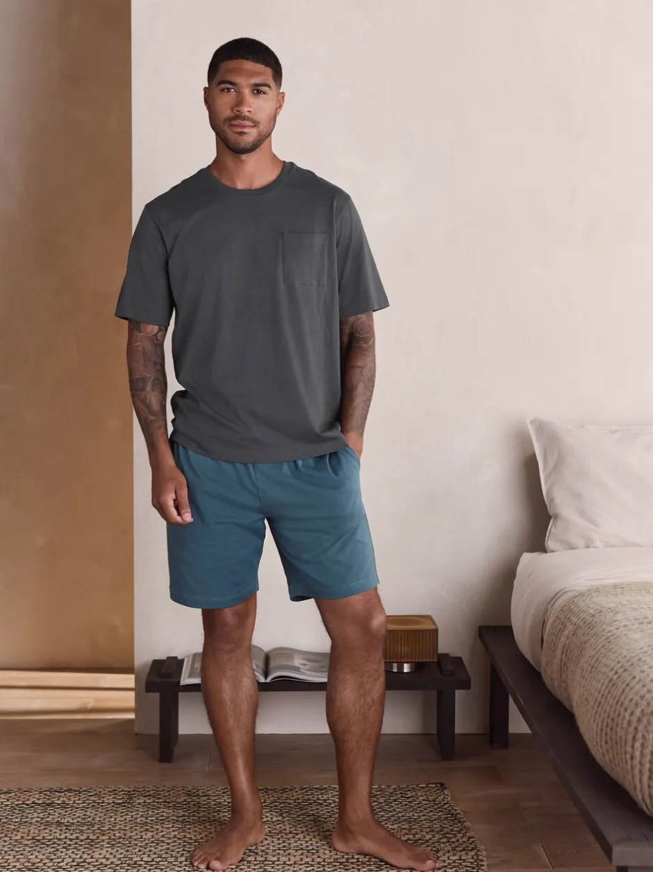 Pyjama's*Next Leisteen grijs - Jersey pyjama met korte mouwen