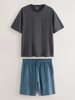 Pyjama's*Next Leisteen grijs - Jersey pyjama met korte mouwen