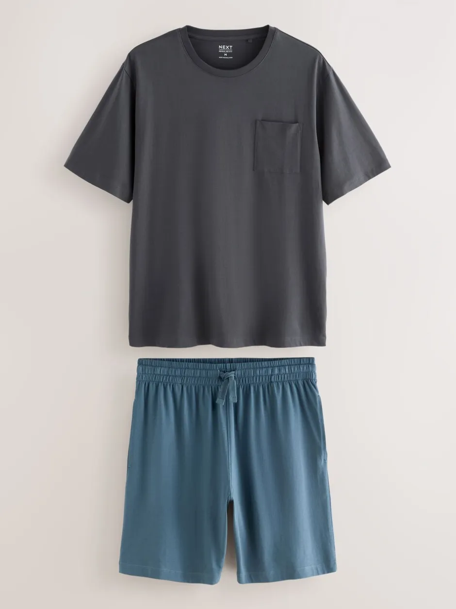 Pyjama's*Next Leisteen grijs - Jersey pyjama met korte mouwen