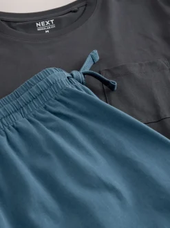 Pyjama's*Next Leisteen grijs - Jersey pyjama met korte mouwen