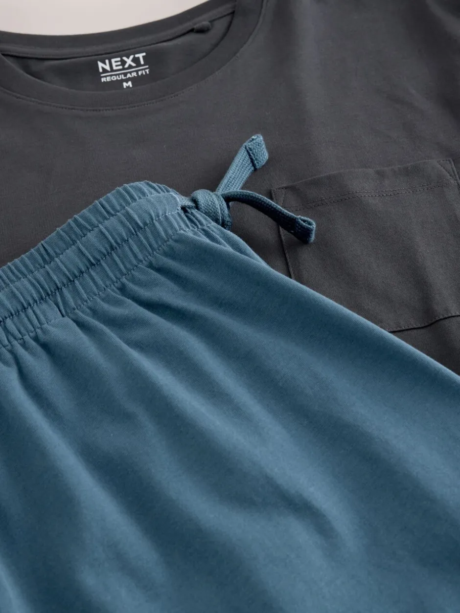 Pyjama's*Next Leisteen grijs - Jersey pyjama met korte mouwen