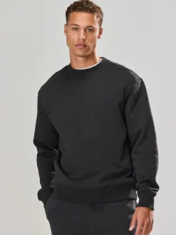 Sweaters En Hoody´S|Sweaters En Hoody´S*Next Leisteen grijs - Normale Pasvorm - Heavyweight Cotton Rich Crew Neck Sweatshirt