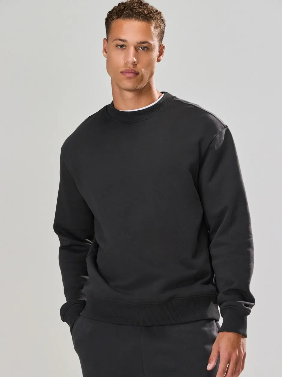 Sweaters En Hoody´S|Sweaters En Hoody´S*Next Leisteen grijs - Normale Pasvorm - Heavyweight Cotton Rich Crew Neck Sweatshirt