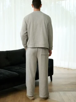 Joggingbroeken*Next - Velour Lined Open Hem Joggers Leisteen grijs