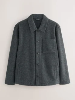 Jassen En Jacks|Sweaters En Hoody´S*Next - Wol-look fleece overshirt Leisteen grijs