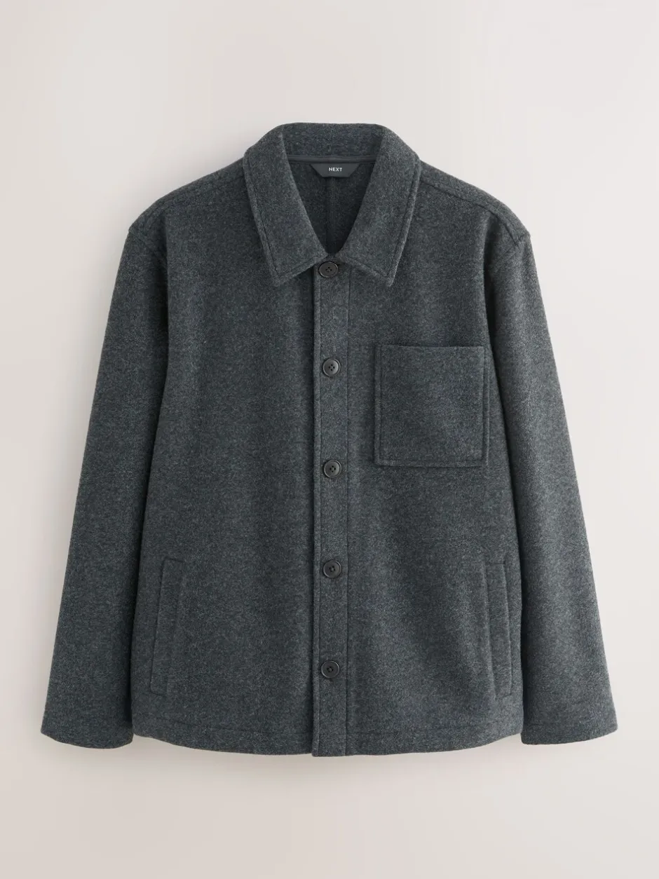 Jassen En Jacks|Sweaters En Hoody´S*Next - Wol-look fleece overshirt Leisteen grijs