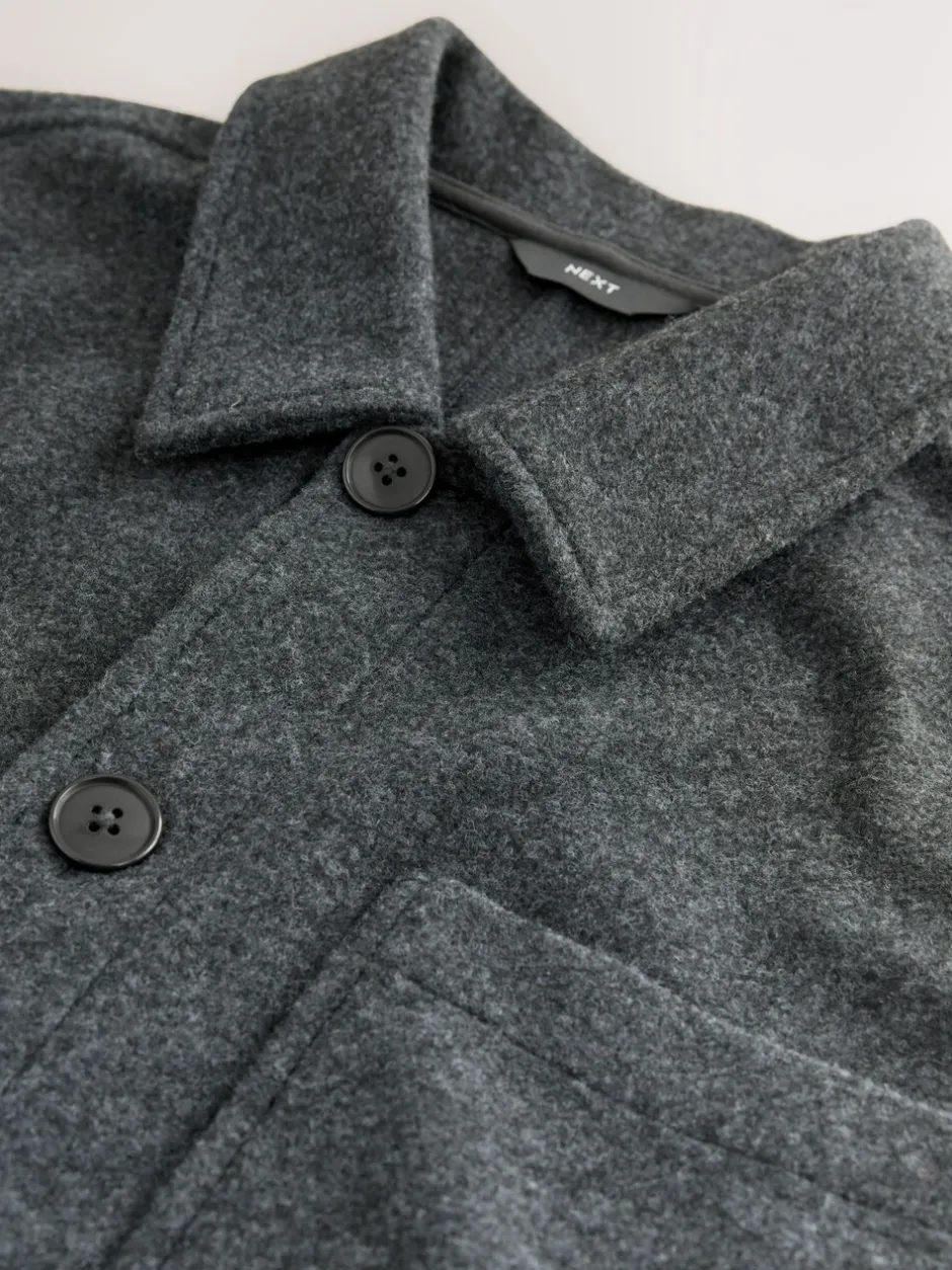 Jassen En Jacks|Sweaters En Hoody´S*Next - Wol-look fleece overshirt Leisteen grijs