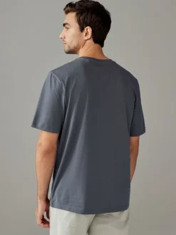 Loungewear|Next Leisteengrijs - Normale Pasvorm - Essentieel katoenen T-shirt met ronde hals