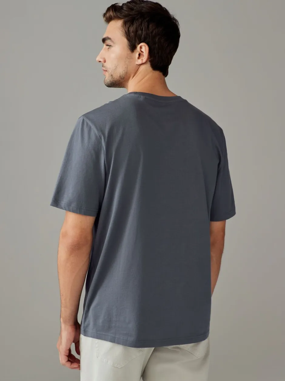 Loungewear|Next Leisteengrijs - Normale Pasvorm - Essentieel katoenen T-shirt met ronde hals
