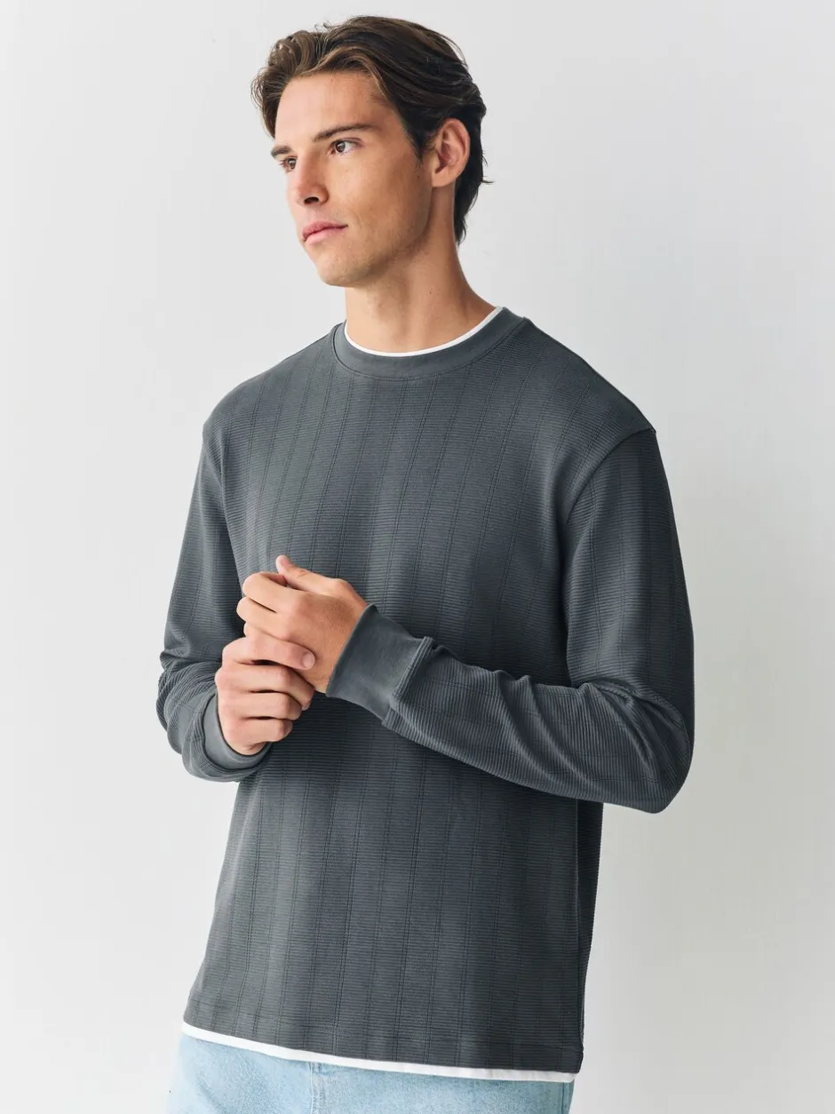 T-Shirts En Hemden*Next - T-shirt met lange mouwen en ronde hals Leisteengrijs