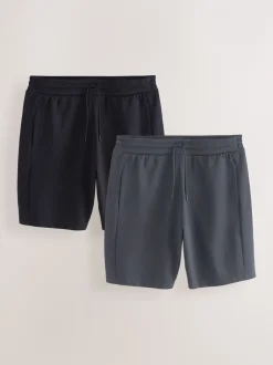 Shorts|Next - 2 jersey shorts met ritszakje Leisteenkleurig/marineblauw