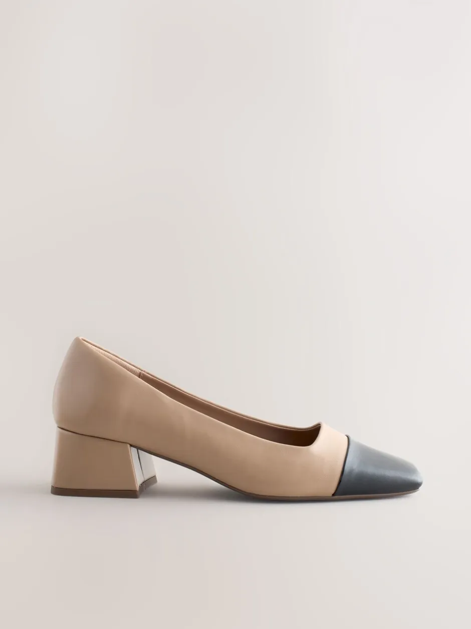 Schoenen Met Hakken|Next - Forever Comfort® Toe Cap Low Block Court Heels Licht beige