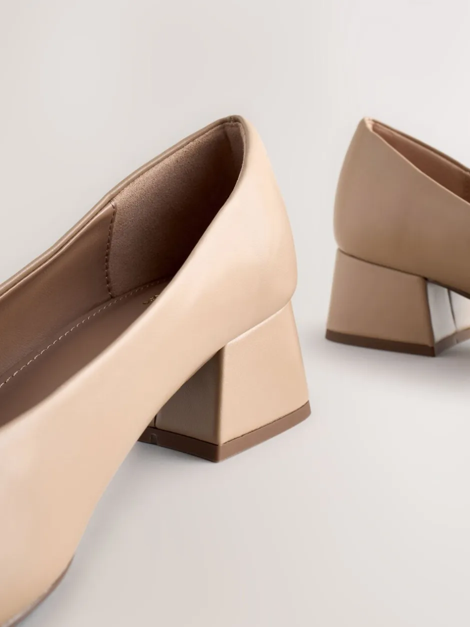 Schoenen Met Hakken|Next - Forever Comfort® Toe Cap Low Block Court Heels Licht beige