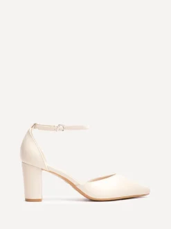 Schoenen Met Hakken*Linzi Licht beige - Leona pumps met blokhak en dichte hiel