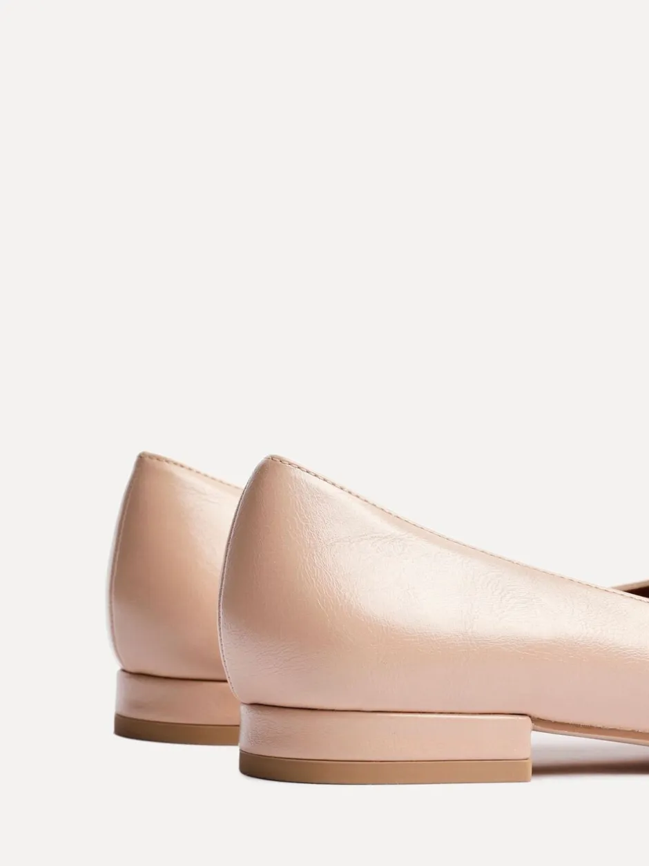 Lage Schoenen|Linzi - Orian Pointed Toe Ballet Flats Licht beige
