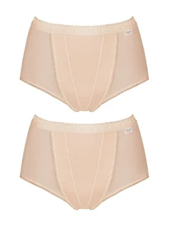 Shapewear|Sloggi - set van 2 buikcorrigerende slips Licht beige